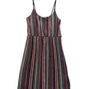 Harlow & Rose Women's M Striped Crochet Sleeveless Dress Colorful Boho Casual